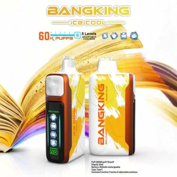 Bang King 60000 拋棄式電子煙|60000口・LED螢幕・五檔冰度調節・850mAh可充電