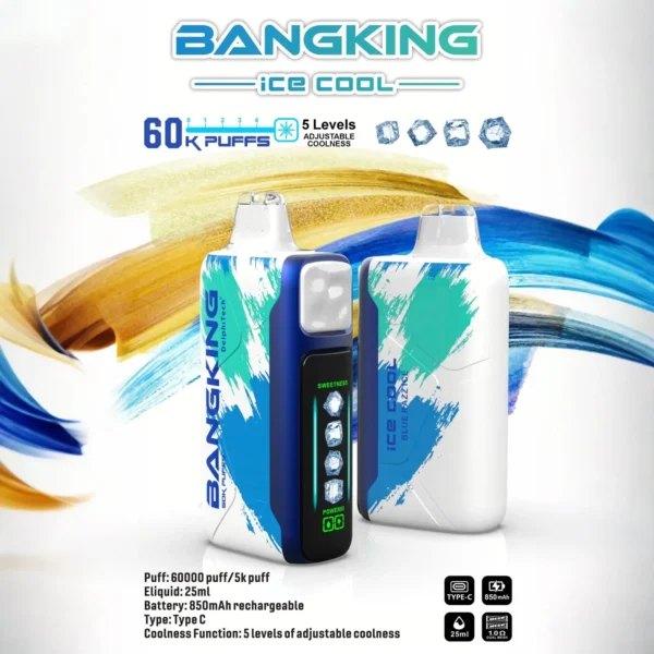 Bang King 60000 拋棄式電子煙|60000口・LED螢幕・五檔冰度調節・850mAh可充電