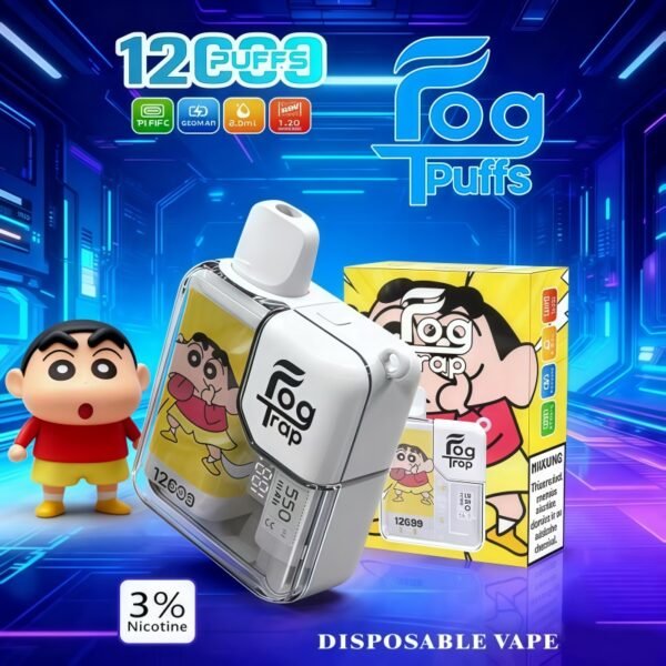 Fog Trap 拉布布×蠟筆小新 12000口拋棄式電子煙 LCD顯示 Type-C充電