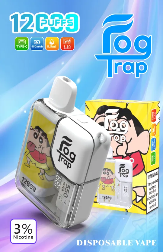 Fog Trap 拉布布×蠟筆小新 12000口拋棄式電子煙 LCD顯示 Type-C充電