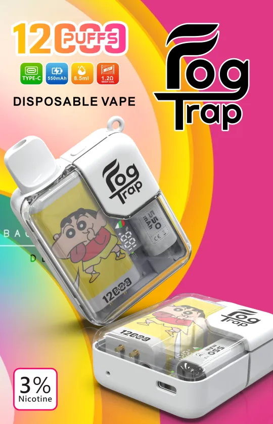 Fog Trap 拉布布×蠟筆小新 12000口拋棄式電子煙 LCD顯示 Type-C充電
