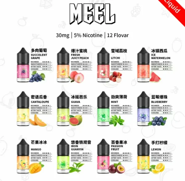 MEEL 小煙煙油|台灣電子煙油 5% 尼古丁 12 種口味