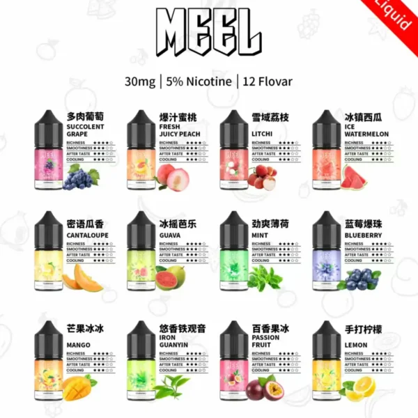 MEEL 小煙煙油|台灣電子煙油 5% 尼古丁 12 種口味