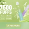 DIYA 7500口拋棄式電子煙|650mAh可充電電池・13ml透明油倉・1.2Ω網狀線圈