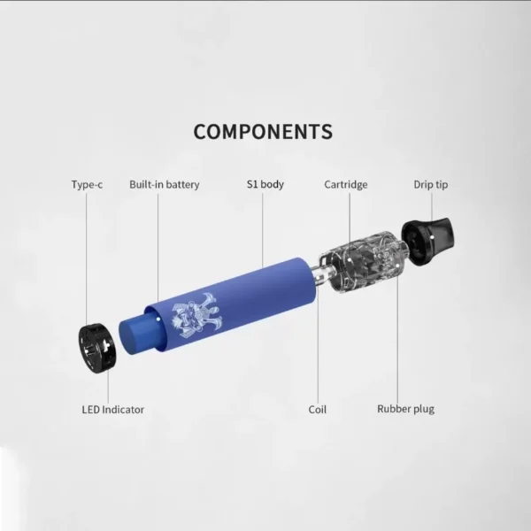DISPOSABLE BARS 將軍S1 拋棄式電子煙|數千口・高效電池・輕巧即開即用